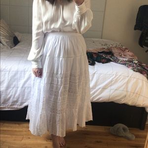 NWOT LOVE SHACK FANCY Donna White Skirt